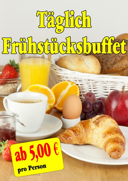 Plakat Frühstücksbuffet