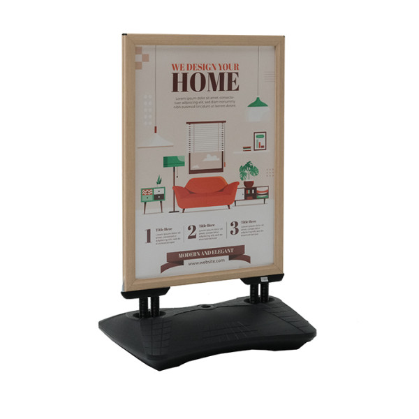 Straßenständer / Kundenstopper ECO-Windmaster ( DIN A1 ) WOOD LOOK