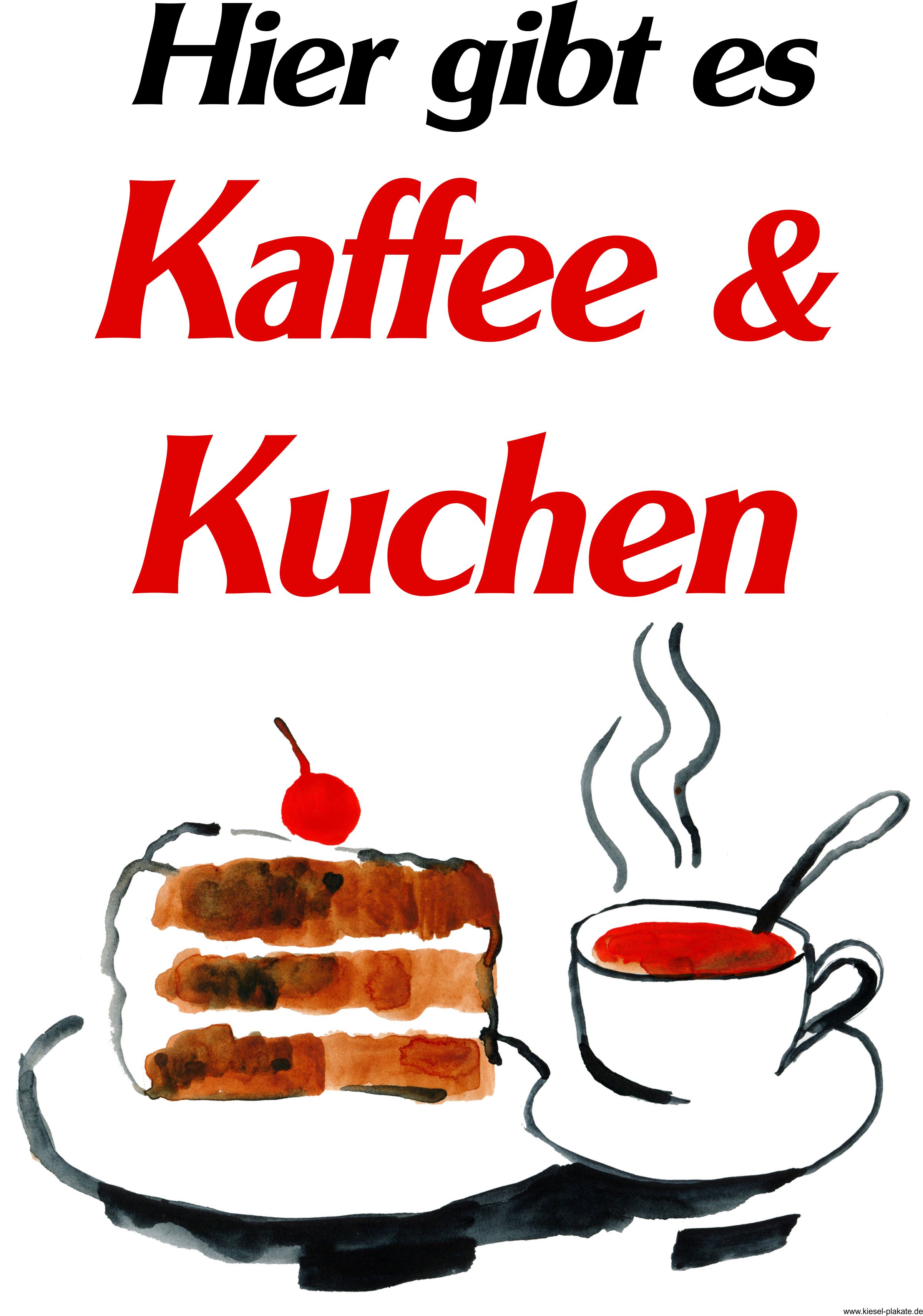 Plakat Kaffee und Kuchen Illustriert | Bäcker | Plakatshop | Kiesel Plakate