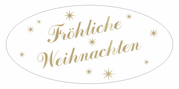 "Fröhliche Weihnachten" 60x30mm - hochwertiges Prägeetikett