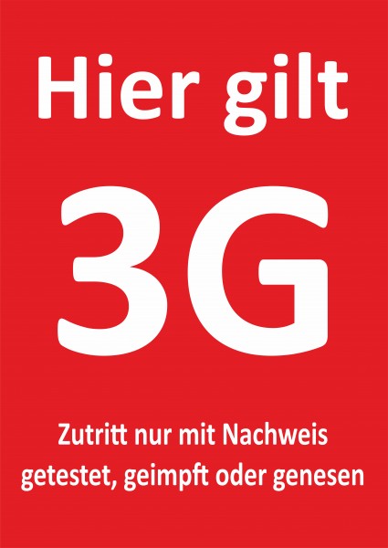 Plakat "Corona 3G-Regel"