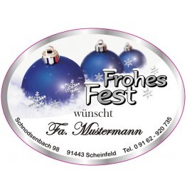 Oval "Frohes Fest" 64x48mm 4-farbig